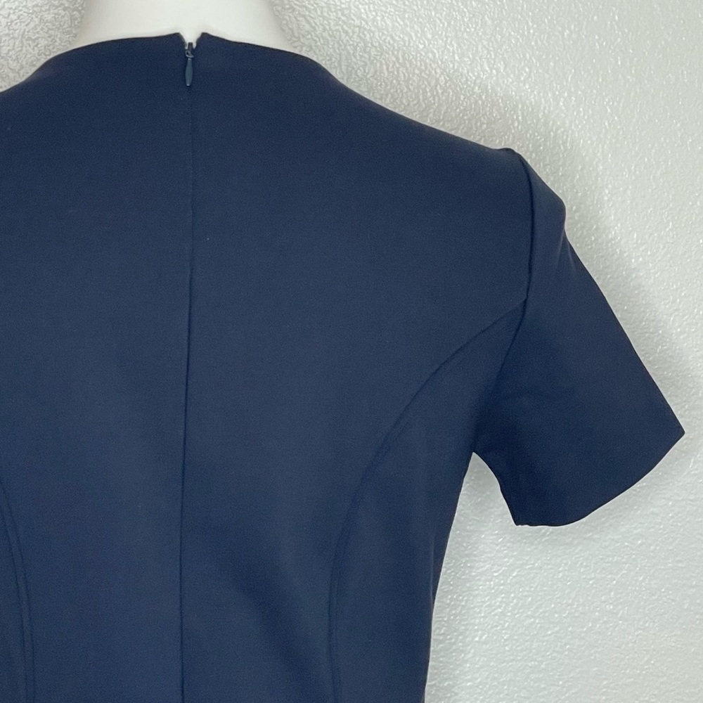 Brooks Brothers Navy Stretch Ponte Short Sleeve Sheath Dress - Picture 9 of 16